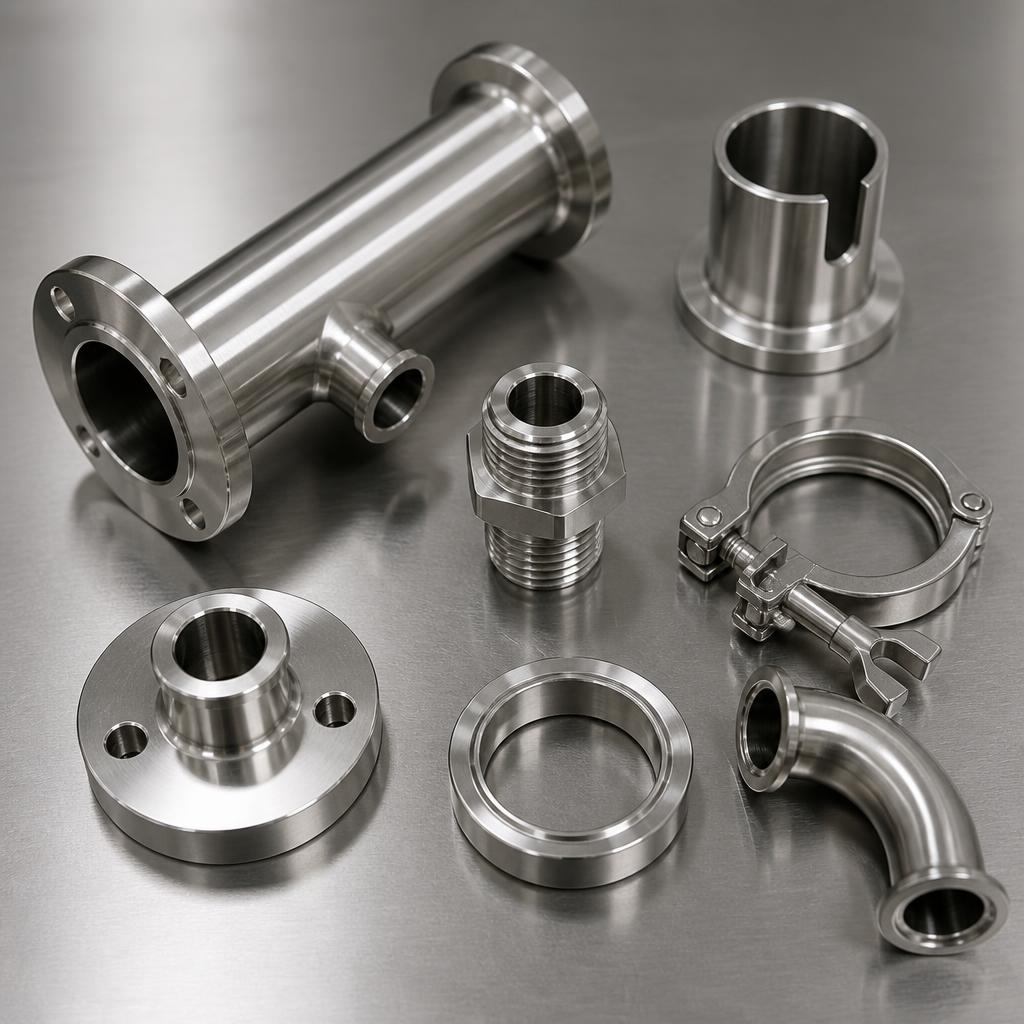 Polished stainless steel components prepared for passivation
